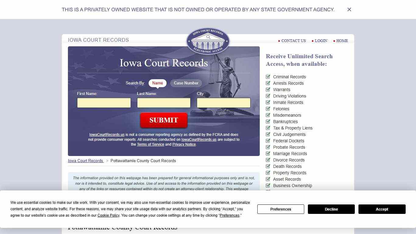 Pottawattamie County Court Records | IowaCourtRecords.us