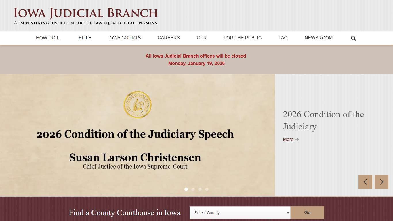 Administering Justice Under Law Equally To All Persons | Iowa Judicial Branch