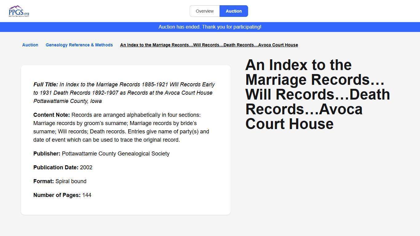 Virtual Book Sale 2026