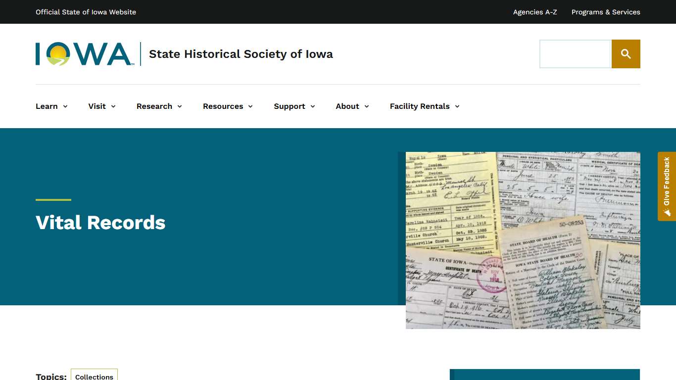 Vital Records | State Historical Society of Iowa