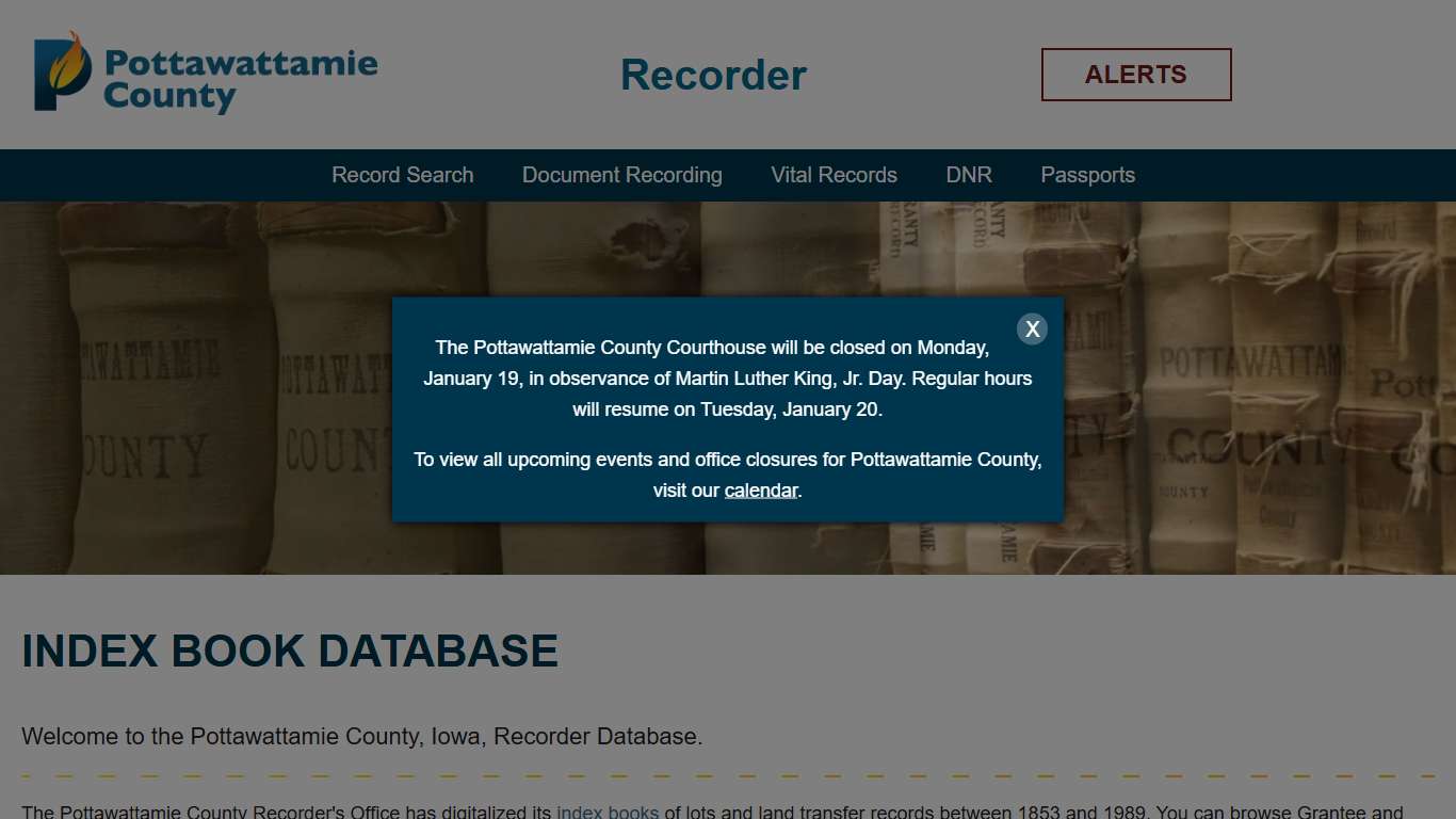 Recorder Index Book Database - Pottawattamie County, Iowa